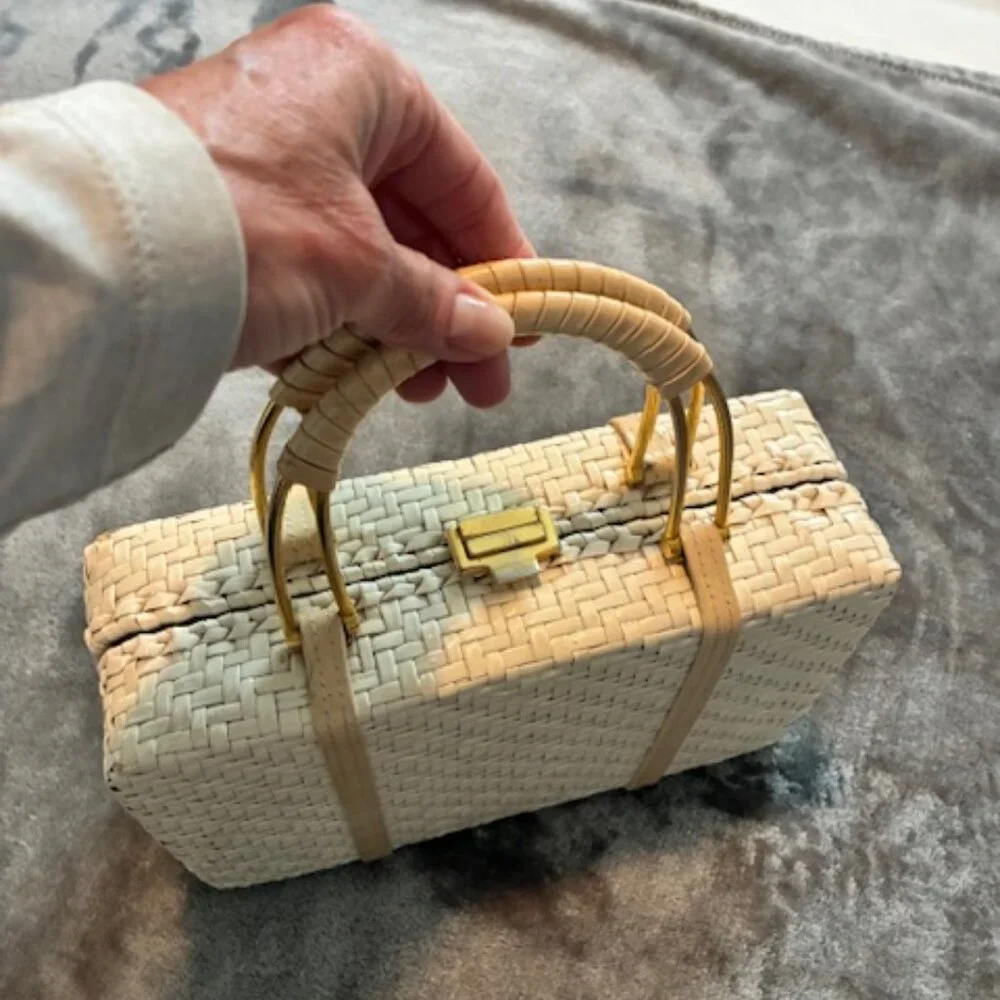 RODO Italy Vintage Woven Straw Basket Handbag - RARE - Picture 6 of 7